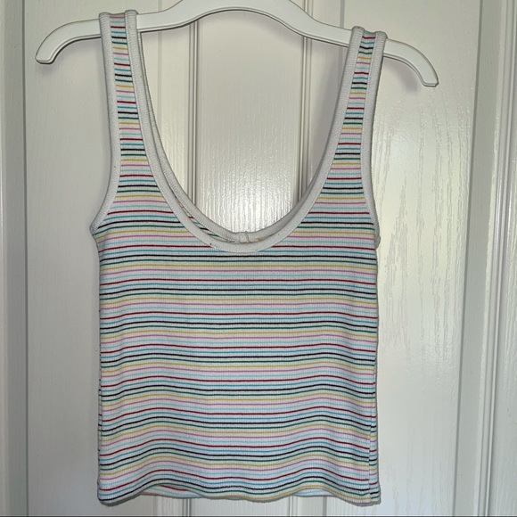 NWOT White Striped Tank - Picture 3 of 6